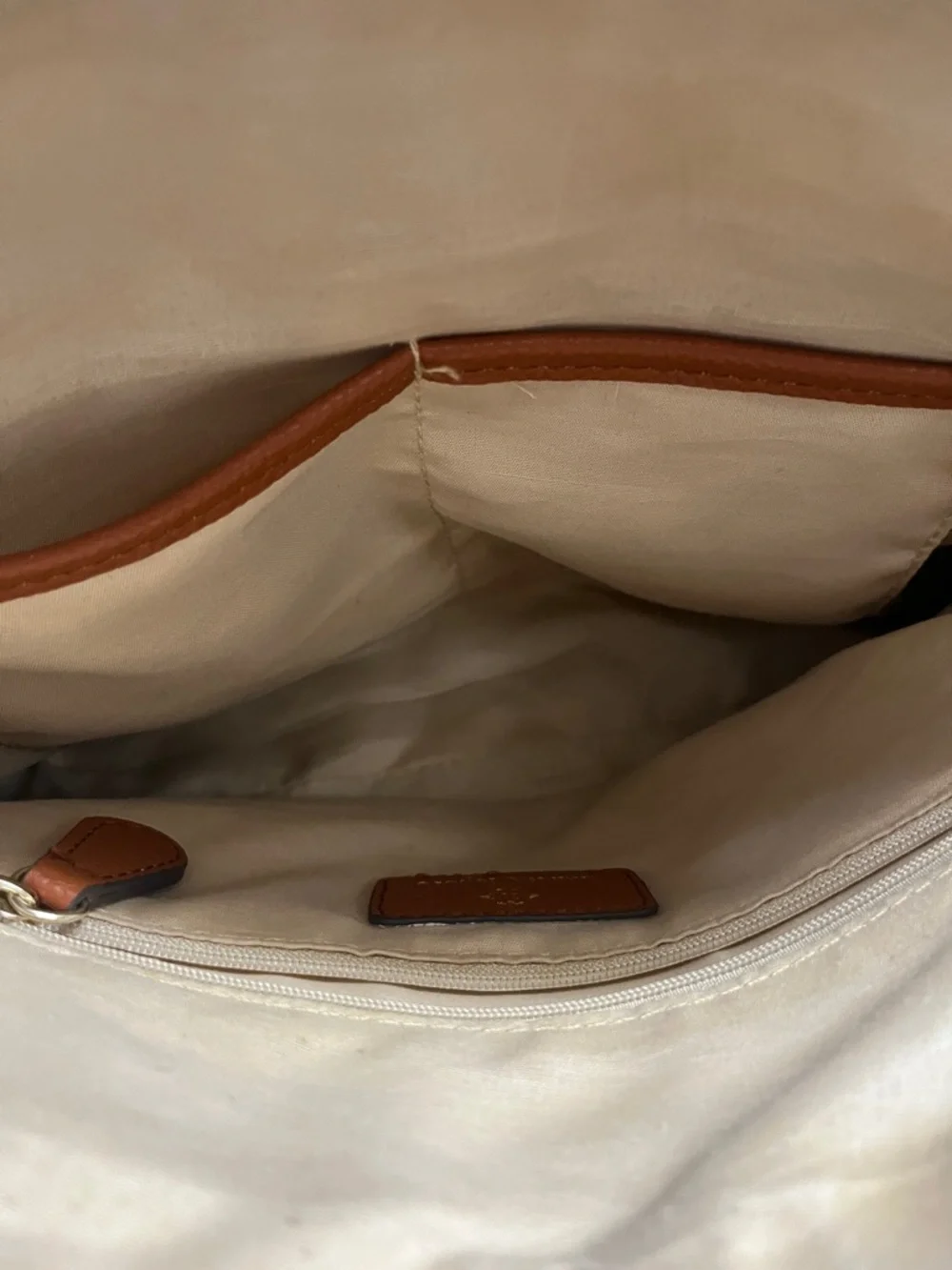 Nanette Lepore Cream and Brown Woven Satchel with Tortoiseshell Accents - Picture 6 of 8